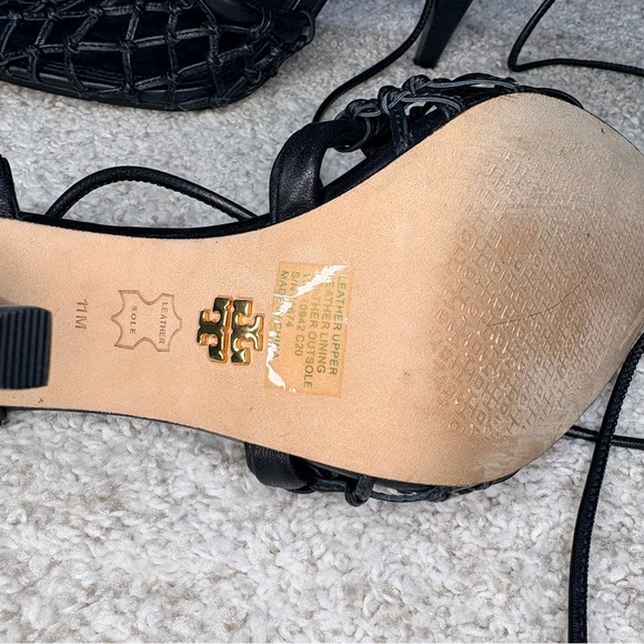 Tory Burch Women’s Lace-Up Black Leather Heels size 11 - Picture 5 of 9